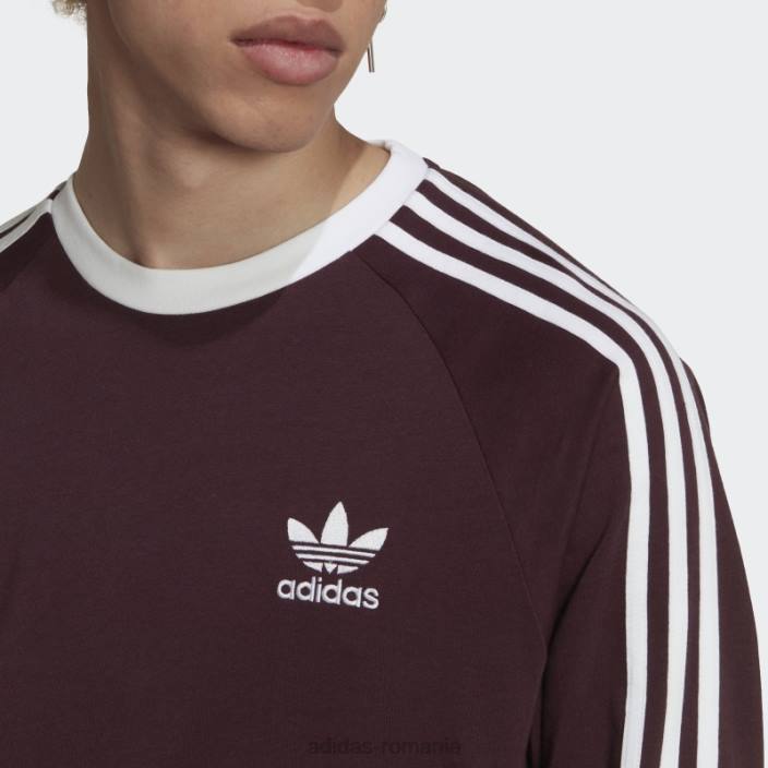 Adidas Tricou cu mânecă lungă adicolor classics cu 3 dungi maro adidas bărbați maro 2JBN6792