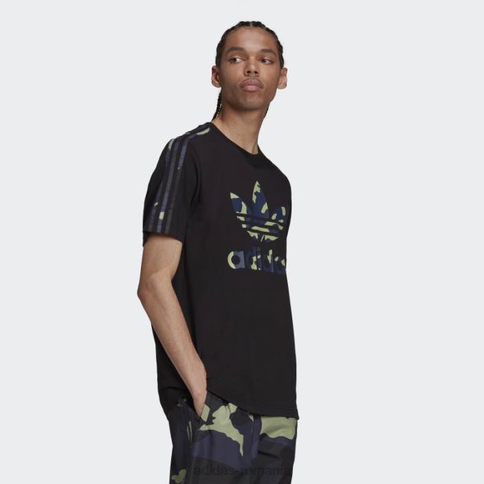 Adidas Tricou cu umplutură camo cu grafică neagră bărbați negru 2JBN6880