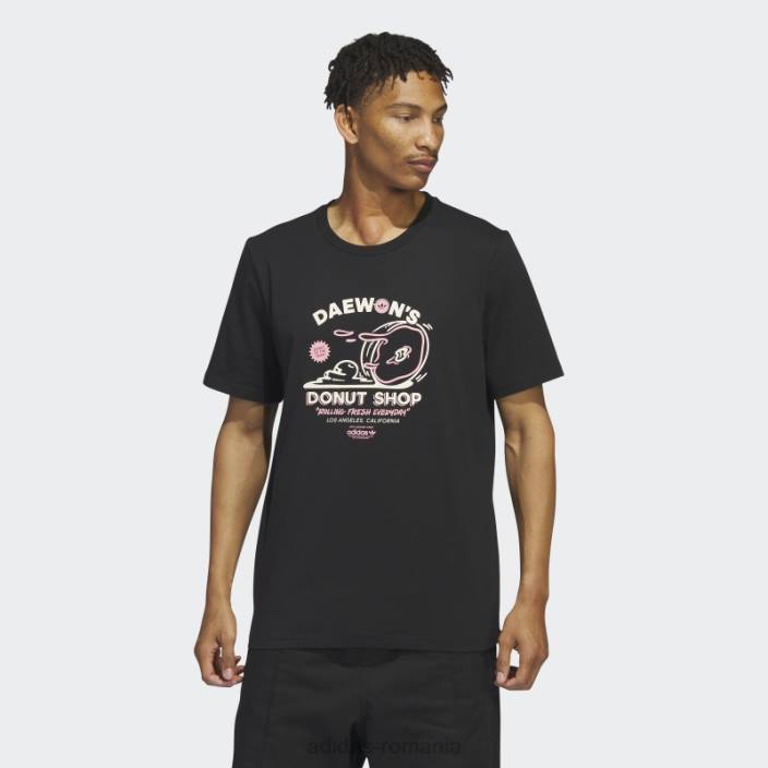 Adidas Tricou negru adidas cu mânecă scurtă de la Daewon bărbați negru/roz fascicul/alb 2JBN5412