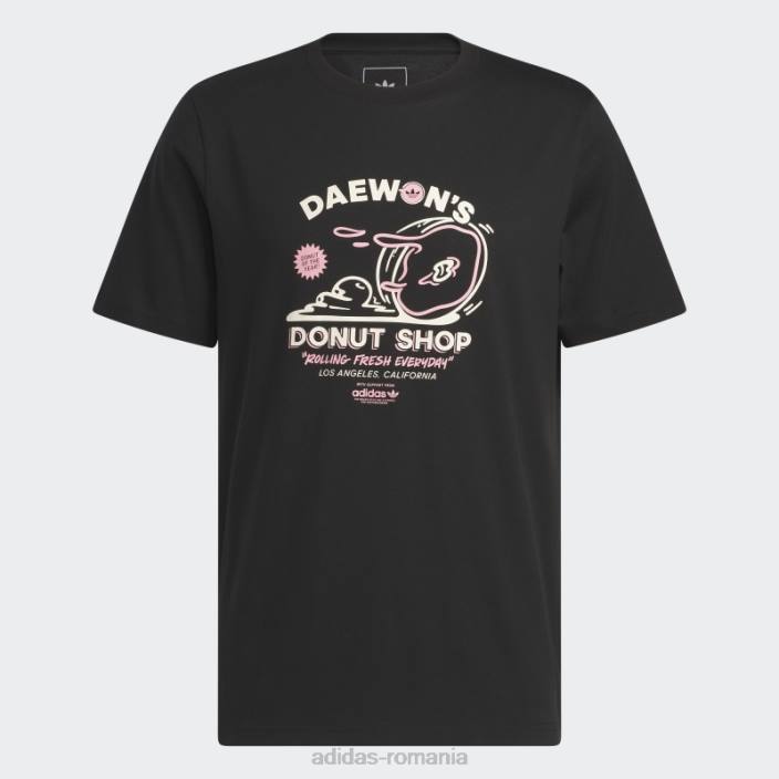 Adidas Tricou negru adidas cu mânecă scurtă de la Daewon bărbați negru/roz fascicul/alb 2JBN5412