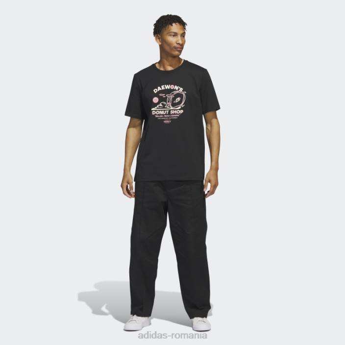 Adidas Tricou negru adidas cu mânecă scurtă de la Daewon bărbați negru/roz fascicul/alb 2JBN5412