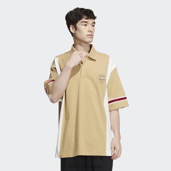 Adidas Tricou polo colegial modern în tonuri de bej cu mânecă scurtă bărbați ton bej 2JBN1204
