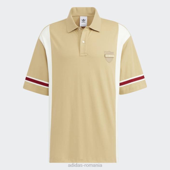 Adidas Tricou polo colegial modern în tonuri de bej cu mânecă scurtă bărbați ton bej 2JBN1204