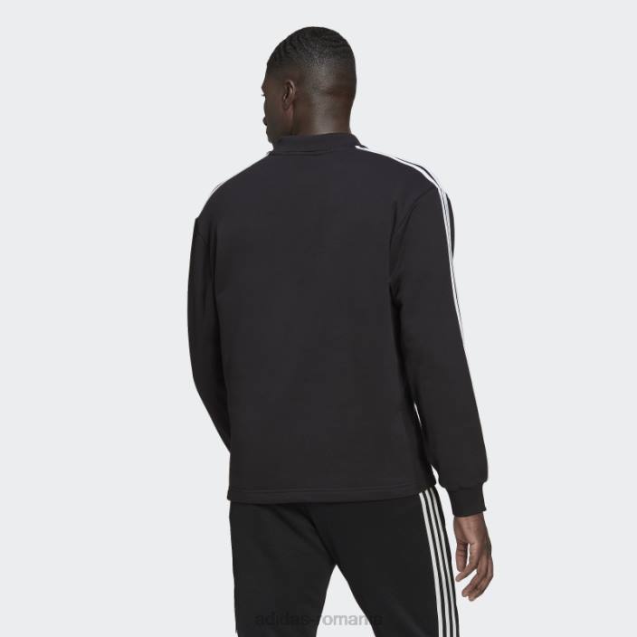 Adidas Tricou polo cu mânecă lungă cu 3 dungi negru adidas bărbați negru 2JBN6618