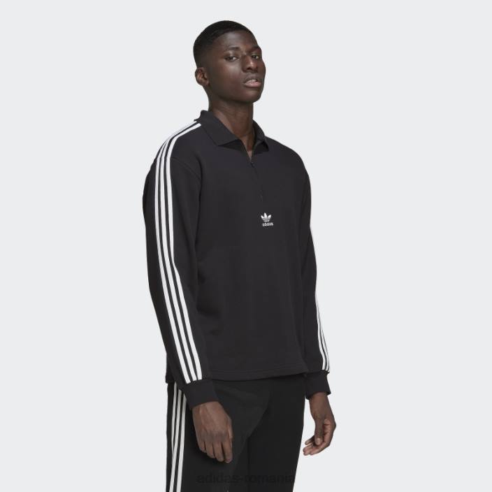 Adidas Tricou polo cu mânecă lungă cu 3 dungi negru adidas bărbați negru 2JBN6618
