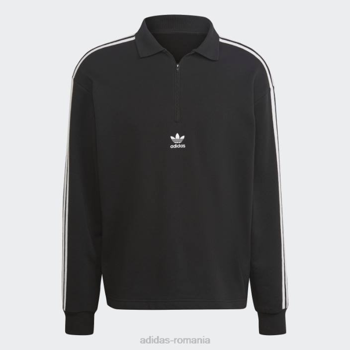 Adidas Tricou polo cu mânecă lungă cu 3 dungi negru adidas bărbați negru 2JBN6618