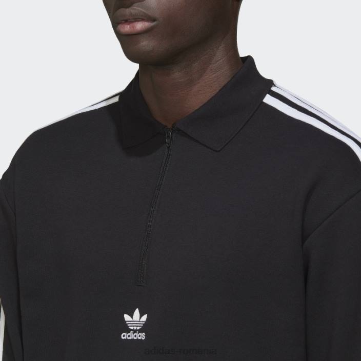 Adidas Tricou polo cu mânecă lungă cu 3 dungi negru adidas bărbați negru 2JBN6618