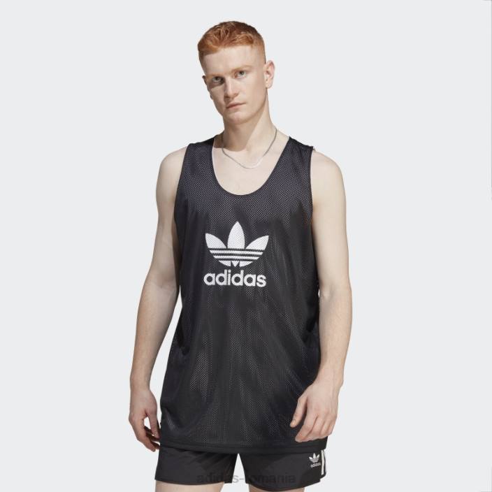 Adidas Tricou trifoil de baschet adicolor classics alb bărbați alb negru 2JBN6288