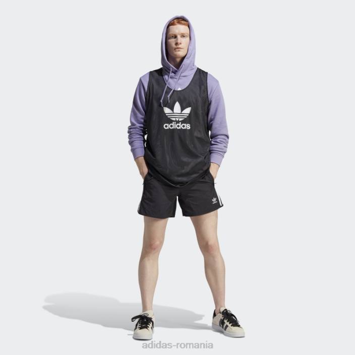 Adidas Tricou trifoil de baschet adicolor classics alb bărbați alb negru 2JBN6288