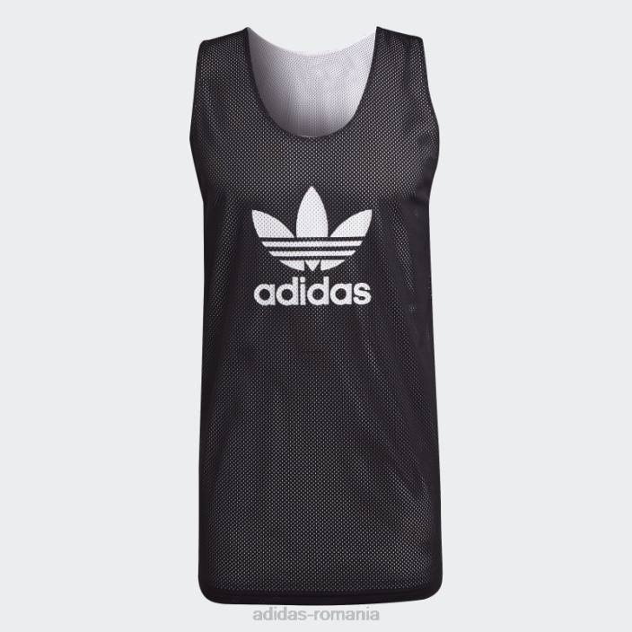 Adidas Tricou trifoil de baschet alb adicolor classics bărbați alb negru 2JBN1026