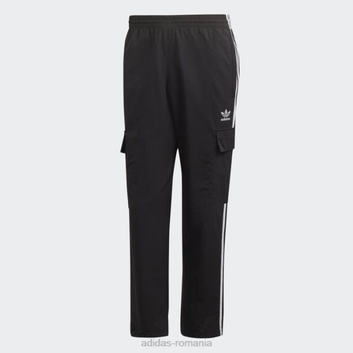 Adidas adicolor classics pantaloni cargo cu 3 dungi negri adidas bărbați negru 2JBN6516
