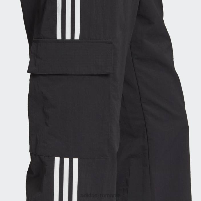 Adidas adicolor classics pantaloni cargo cu 3 dungi negri adidas bărbați negru 2JBN6516