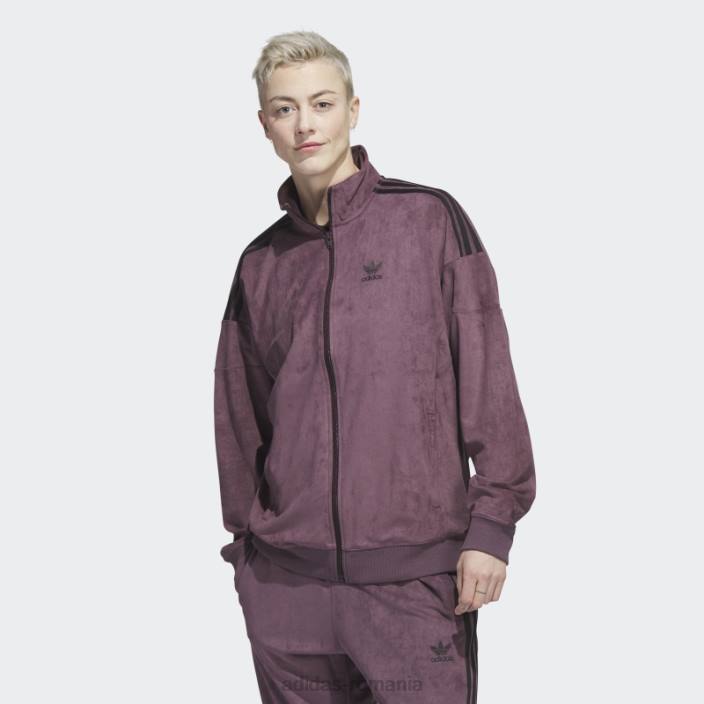 Adidas adicolor classics plush track top maroon bărbați maro 2JBN14749