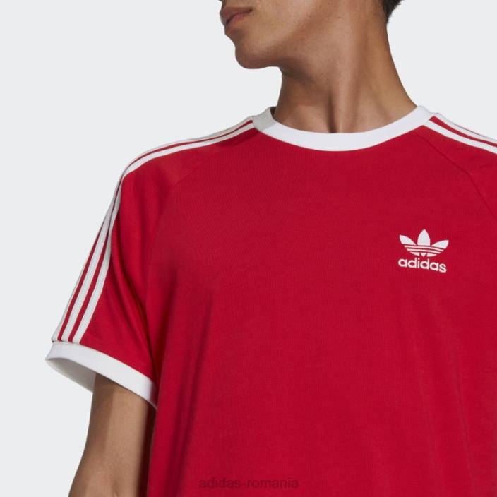 Adidas adicolor classics tricou stacojiu cu 3 dungi bărbați stacojiu 2JBN13237