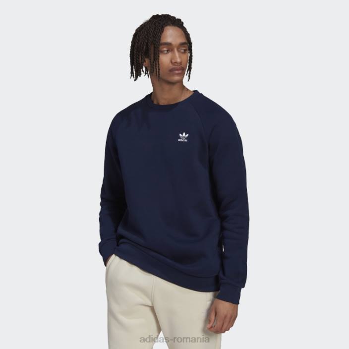 Adidas adicolor essentials trifoil hanorac crewneck night indigo adidas bărbați indigo de noapte 2JBN6774