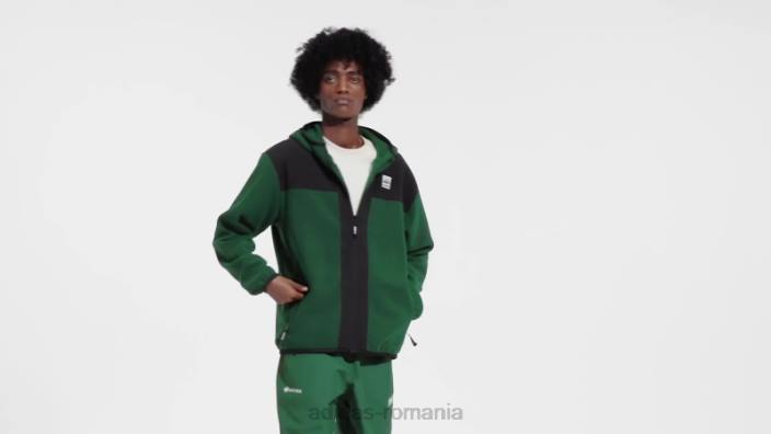 Adidas adventure fc cu fermoar complet din lână polar verde închis bărbați verde inchis 2JBN5516
