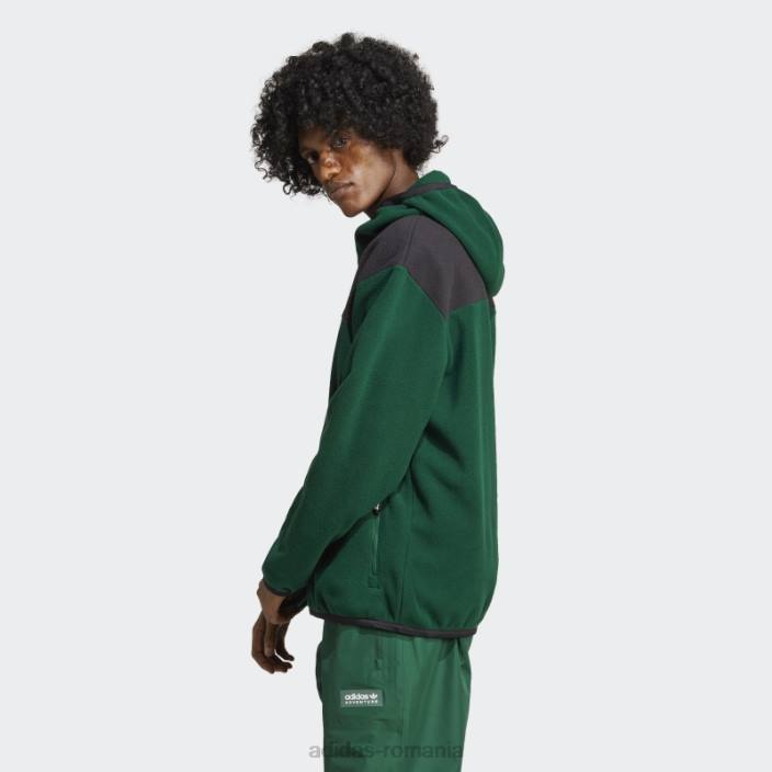 Adidas adventure fc cu fermoar complet din lână polar verde închis bărbați verde inchis 2JBN5516