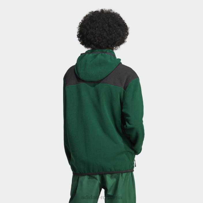 Adidas adventure fc cu fermoar complet din lână polar verde închis bărbați verde inchis 2JBN5516