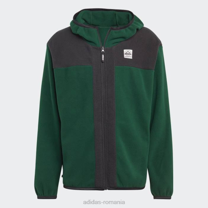 Adidas adventure fc cu fermoar complet din lână polar verde închis bărbați verde inchis 2JBN5516