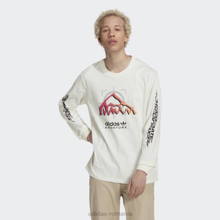 Adidas adventure ride top cu maneci lungi fashion alb bărbați alb 2JBN14822