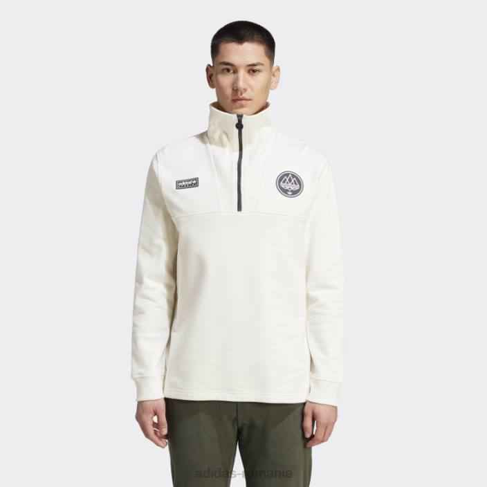 Adidas alb bellshill jumătate fermoar bărbați alb 2JBN6790