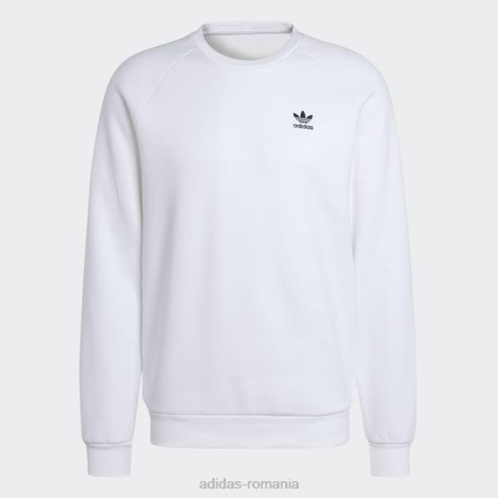 Adidas alb trefoil essentials hanorac cu decolteu la modă bărbați alb 2JBN5319