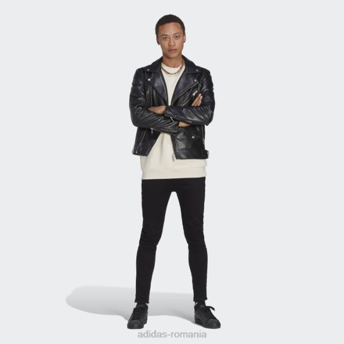 Adidas alb trefoil essentials hanorac cu gât roșu fierbinte bărbați alb 2JBN3633