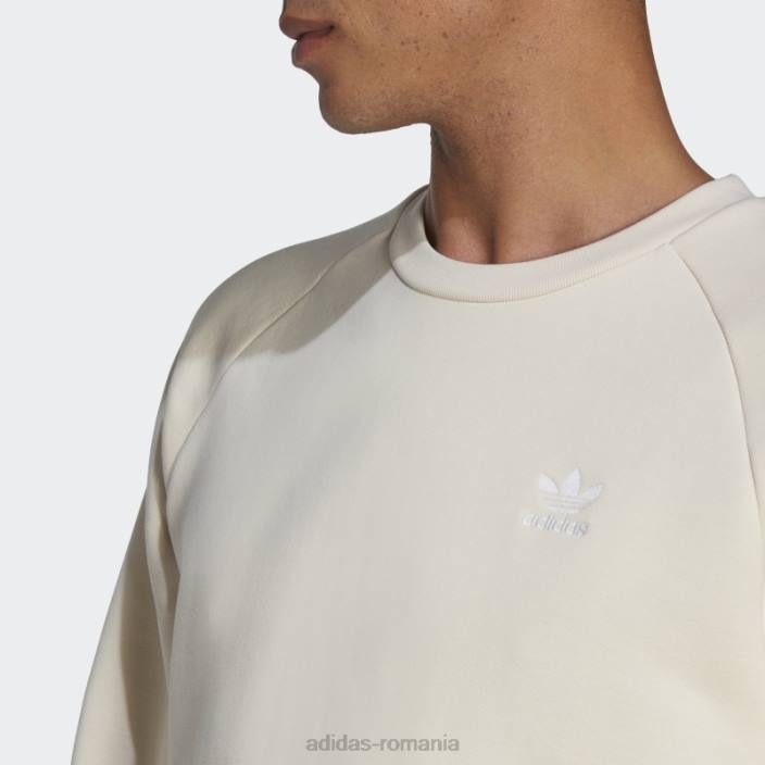 Adidas alb trefoil essentials hanorac cu gât roșu fierbinte bărbați alb 2JBN3633