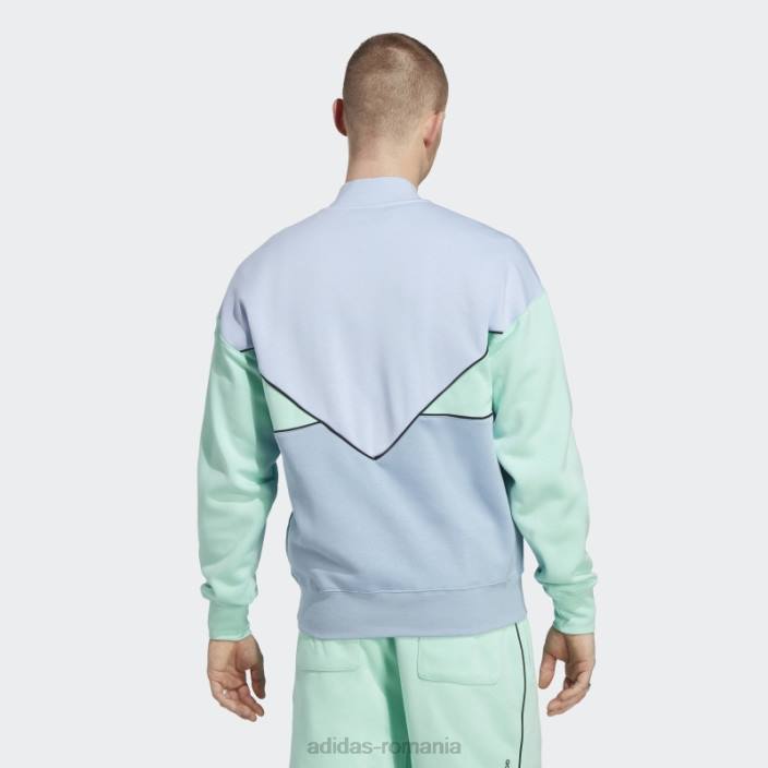 Adidas albastru albastru adicolor sezonier arhivă hanorac cu jumătate de fermoar bărbați albastru zori/cer ambiental/verde 2JBN5657