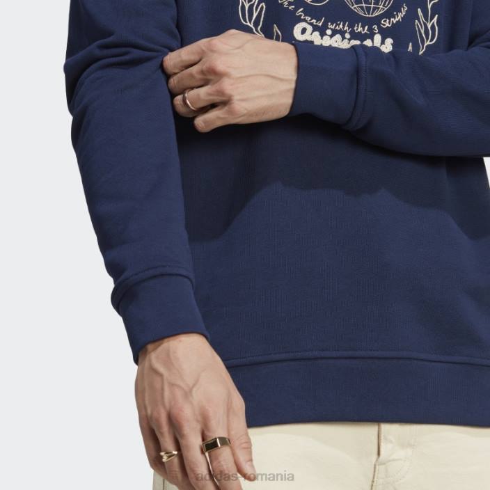 Adidas arhivă grafică hanorac pentru echipaj noapte indigo bărbați indigo de noapte 2JBN5227