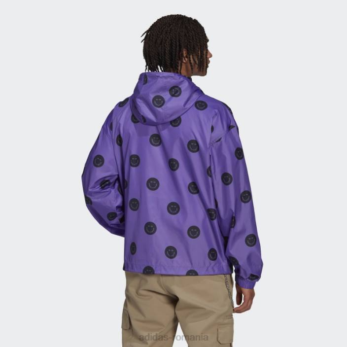 Adidas cască de vânt cu imprimeu peste tot mov bărbați papură violet 2JBN14765