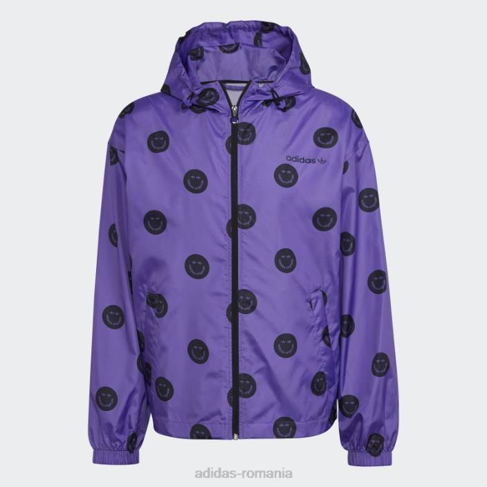 Adidas cască de vânt cu imprimeu peste tot mov bărbați papură violet 2JBN14765