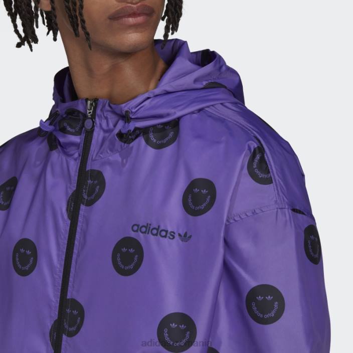 Adidas cască de vânt cu imprimeu peste tot mov bărbați papură violet 2JBN14765