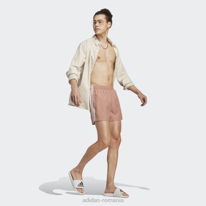 Adidas clay originals adicolor 3 dungi pantaloni scurți de baie de lungime scurtă adidas bărbați lut/alb 2JBN14499
