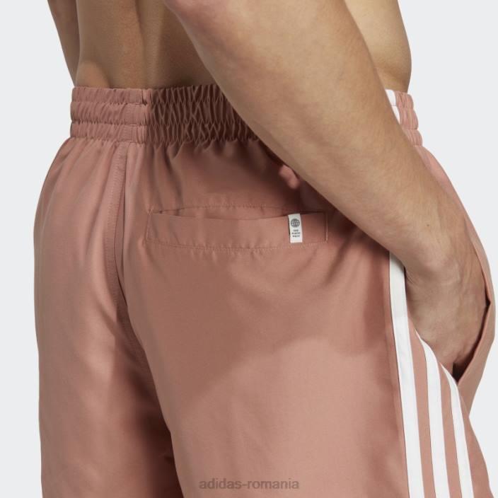 Adidas clay originals adicolor 3 dungi pantaloni scurți de baie de lungime scurtă adidas bărbați lut/alb 2JBN14499