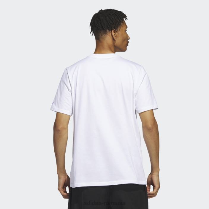 Adidas dill compassion tee white bărbați alb/violet 2JBN5725