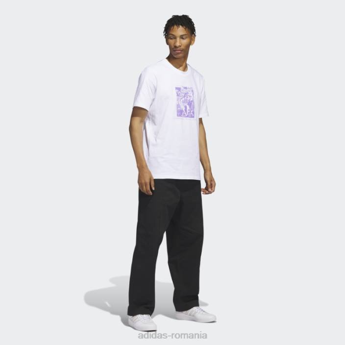 Adidas dill compassion tee white bărbați alb/violet 2JBN5725