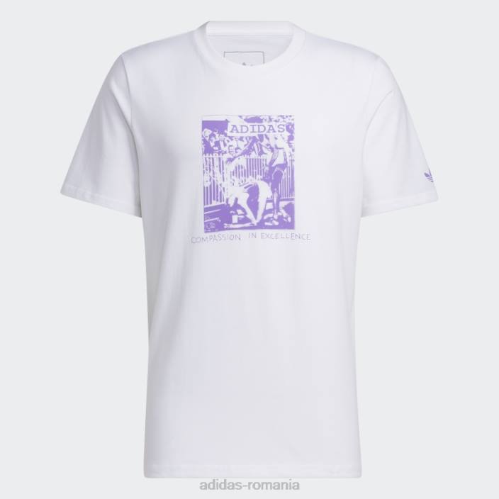 Adidas dill compassion tee white bărbați alb/violet 2JBN5725
