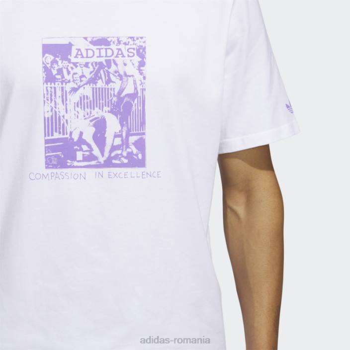 Adidas dill compassion tee white bărbați alb/violet 2JBN5725