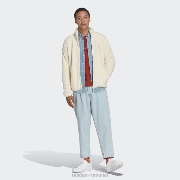 Adidas essentials+ jachetă de sport pufoasă, albă bărbați alb 2JBN5192
