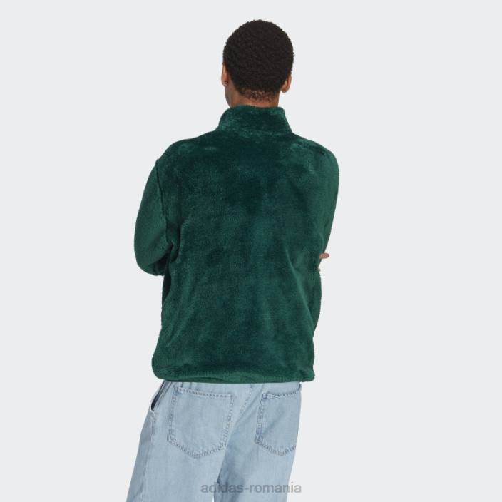 Adidas essentials+ jachetă pufoasă din fleece verde închis adidas bărbați verde inchis 2JBN5166