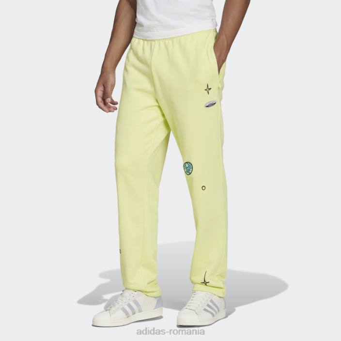 Adidas galben r.y.v. pantaloni de jogging grafic adidas bărbați galben 2JBN14961