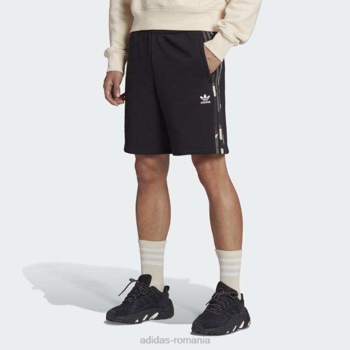 Adidas grafică camo pantaloni scurți cu 3 dungi negru bărbați negru 2JBN13219