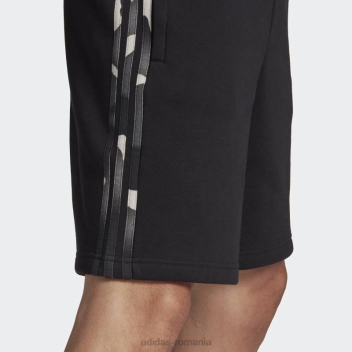 Adidas grafică camo pantaloni scurți cu 3 dungi negru bărbați negru 2JBN13219