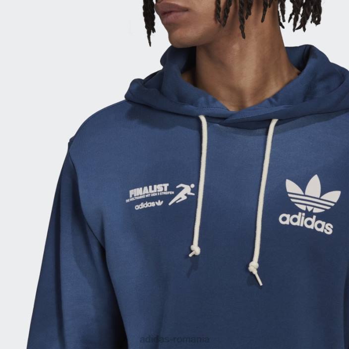 Adidas grafică mellow ride club hanorac bleumarin bărbați bleumarin/alb 2JBN7190