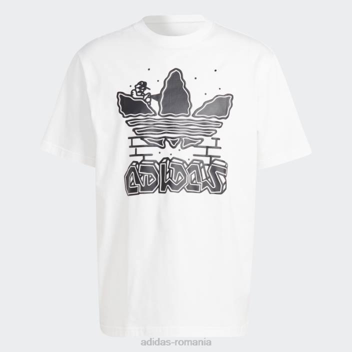Adidas grafica albă pirata tricou-ul de elită bărbați alb 2JBN5788
