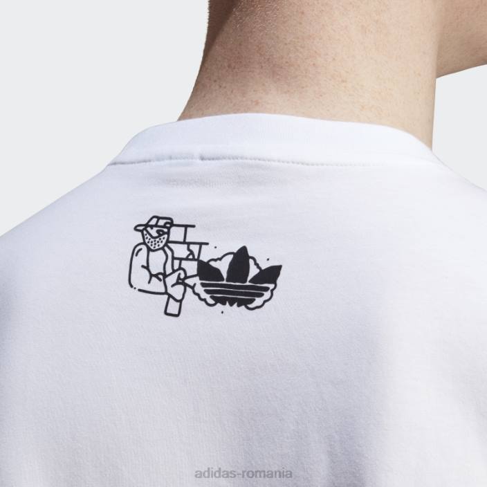 Adidas grafica albă pirata tricou-ul de elită bărbați alb 2JBN5788