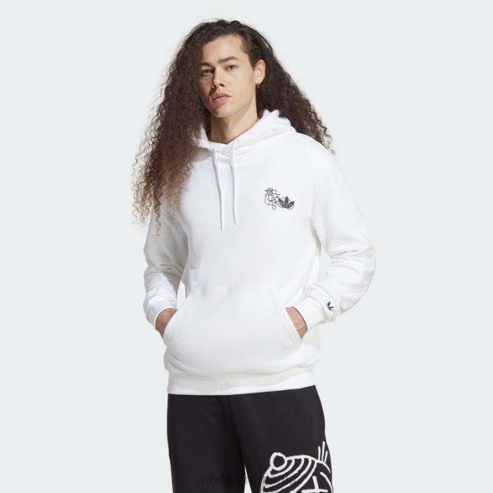 Adidas grafica hack hanoracul elite alb adidas bărbați alb 2JBN6282