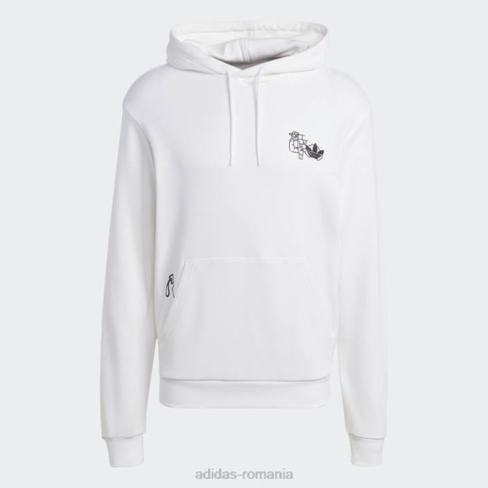 Adidas grafica hack hanoracul elite alb adidas bărbați alb 2JBN6282