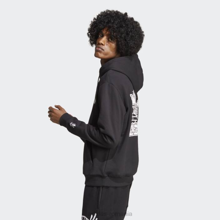 Adidas graphics hack the elite hoodie adidas negru bărbați negru 2JBN6300